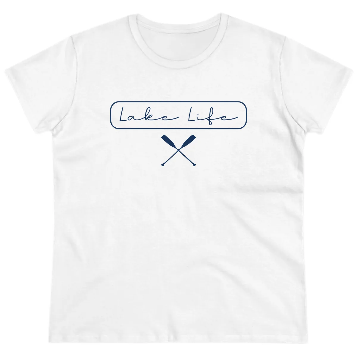 Lake Life Oar Design Ladies Tee in White