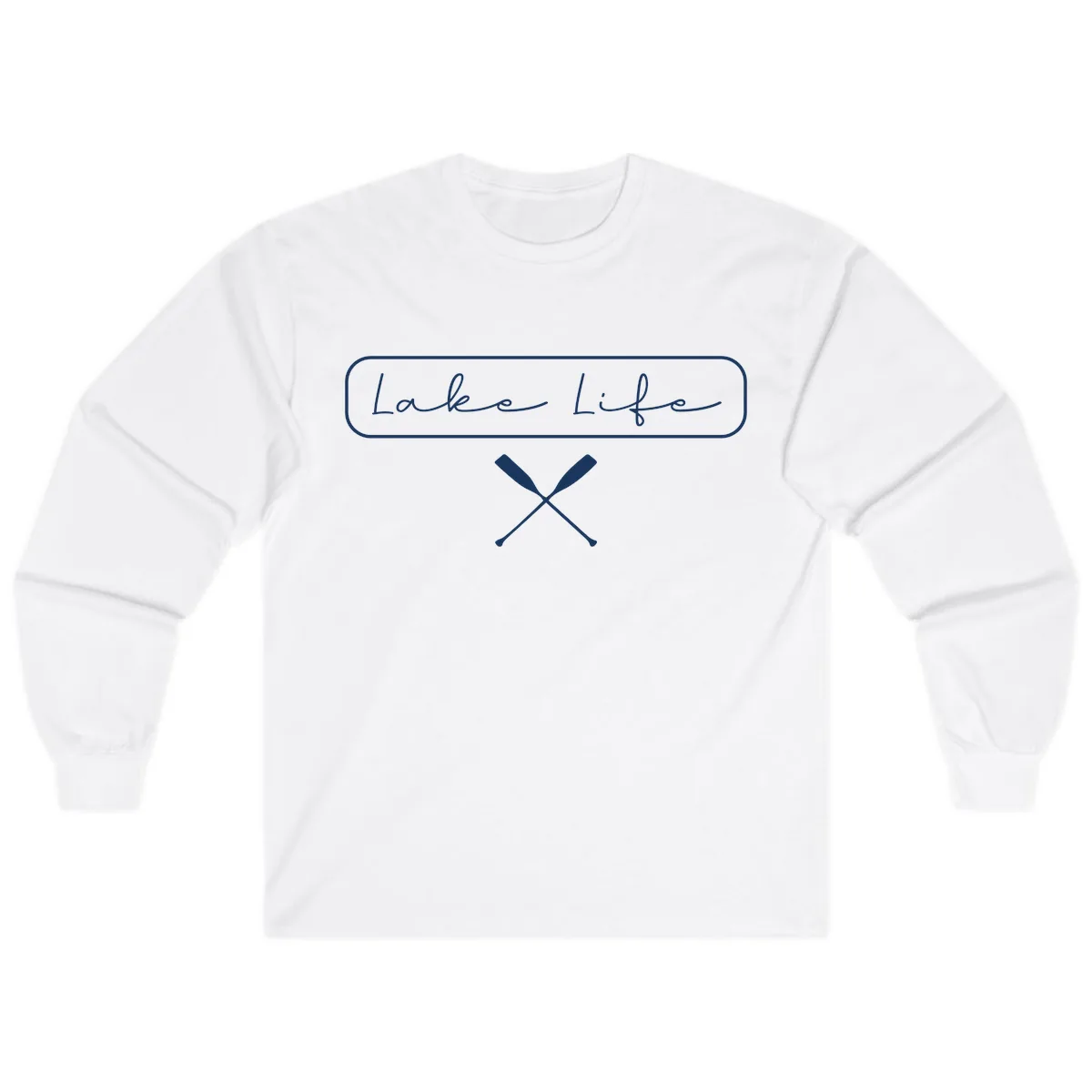 Lake Life Oar Design Long Sleeve in White