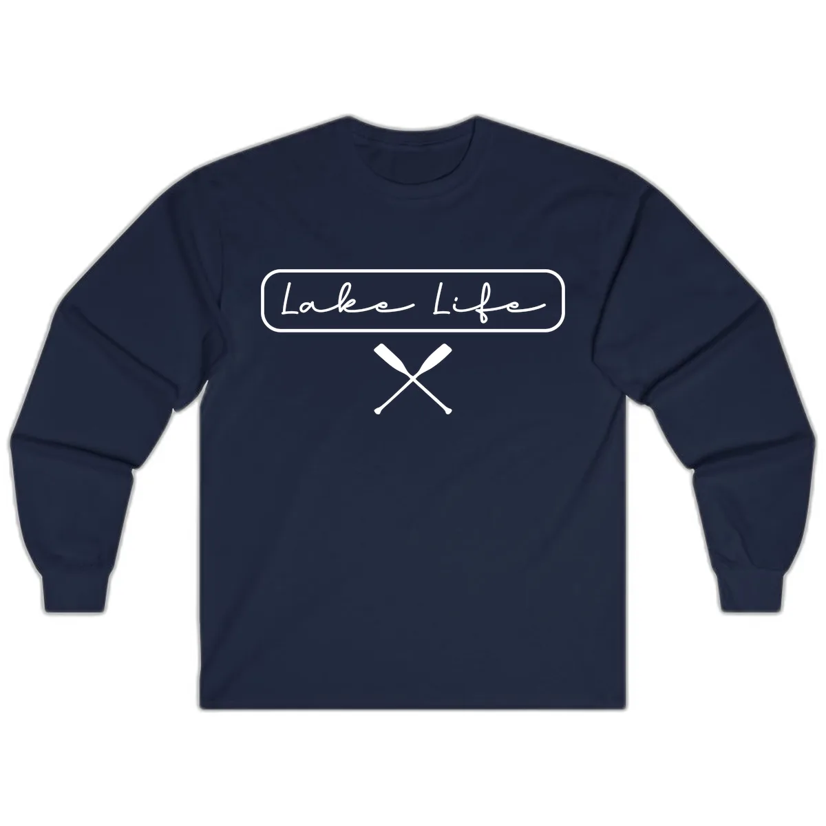 Lake Life Oar Design Long Sleeve in Navy