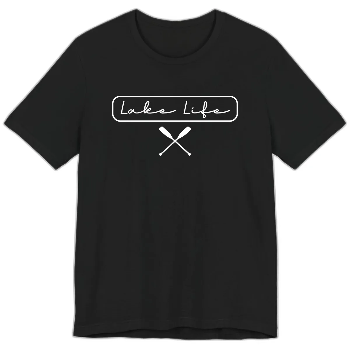Lake Life Oar Design Premium T-Shirt in Black