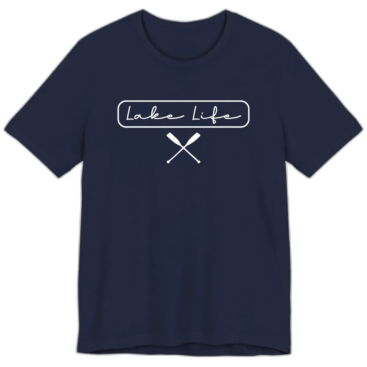 Lake Life Oar Design Premium T-Shirt in Navy