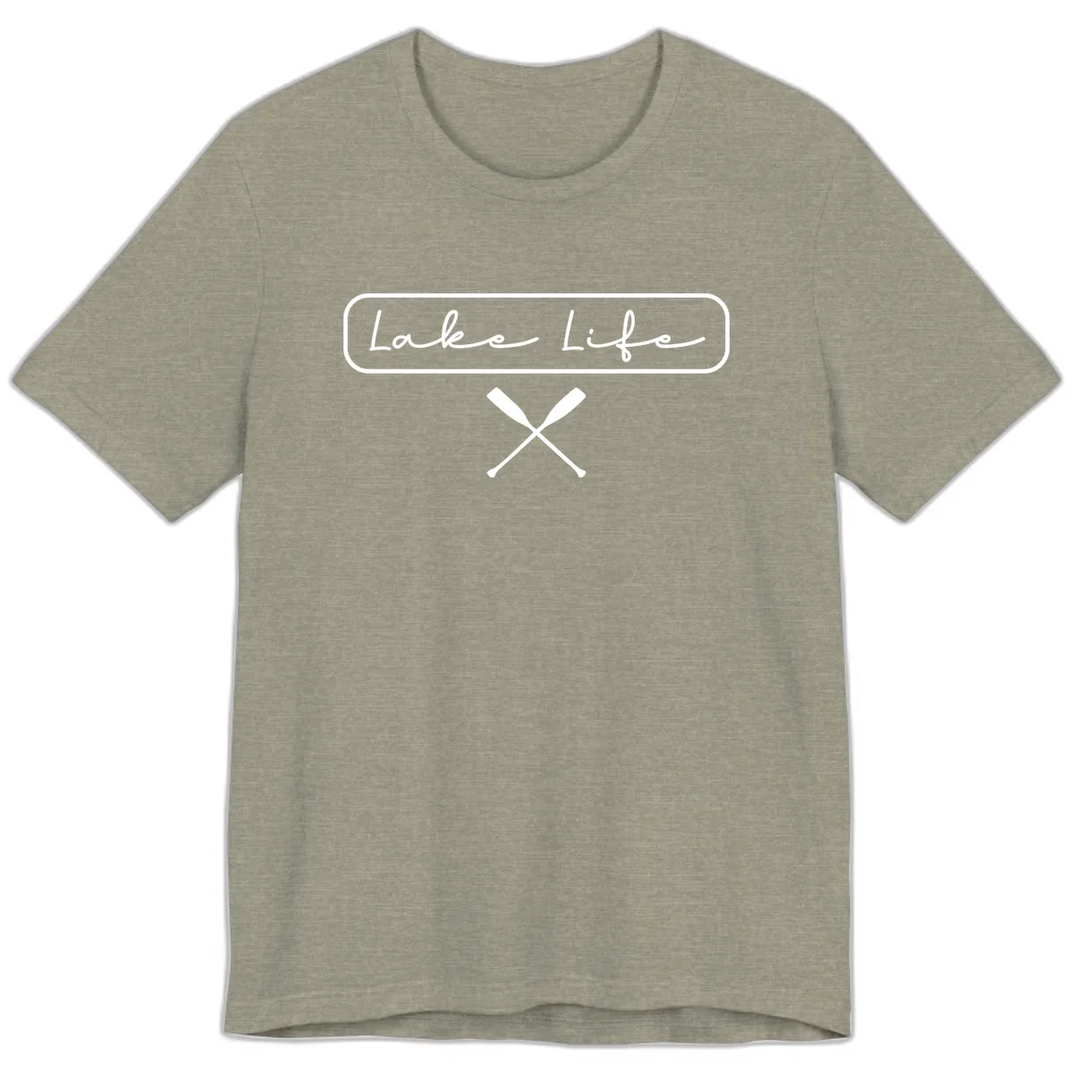 Lake Life Oar Design Premium T-Shirt in Heather Stone