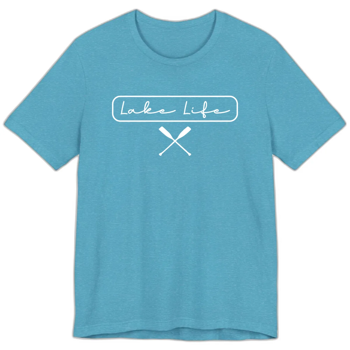 Lake Life Oar Design Premium T-Shirt in Heather Aqua