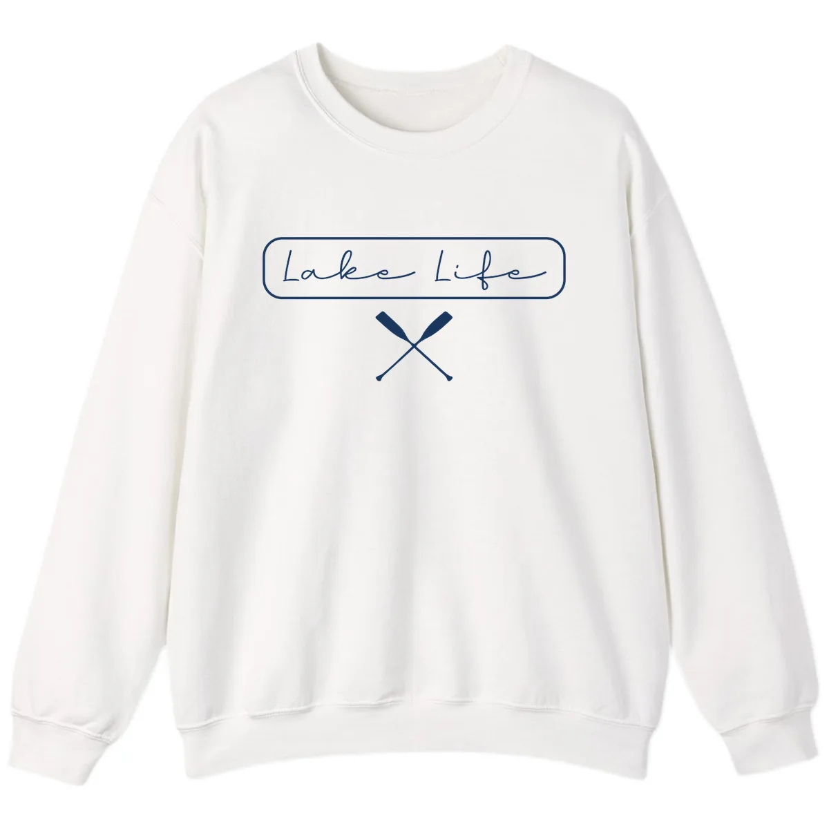 Lake Life Oar Design Sweatshirt in White