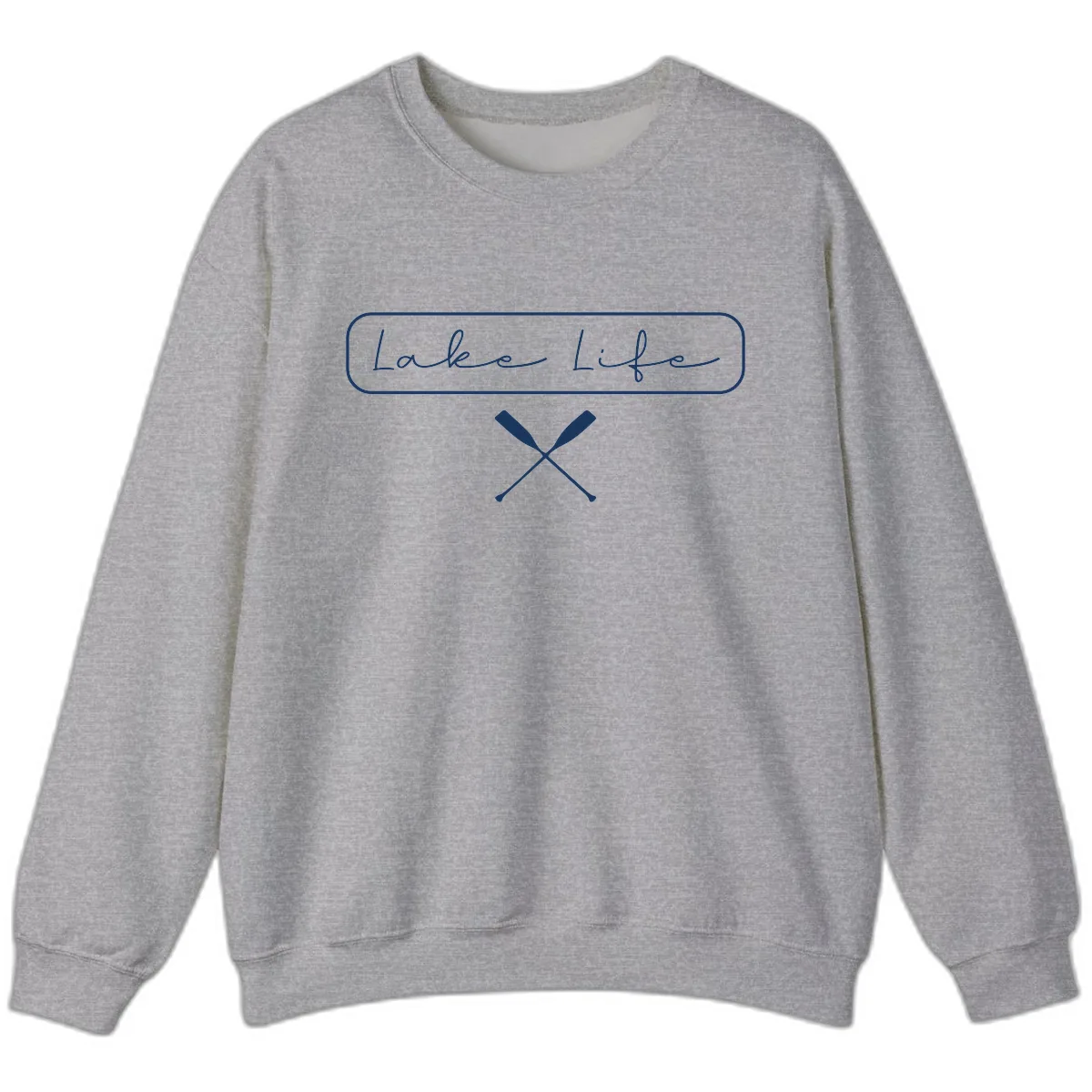Lake Life Oar Design Sweatshirt in Sport Grey