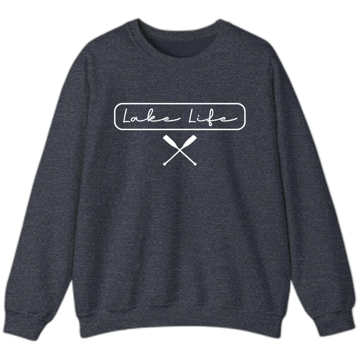 Lake Life Oar Design Sweatshirt in Heather Sport Dark Navy