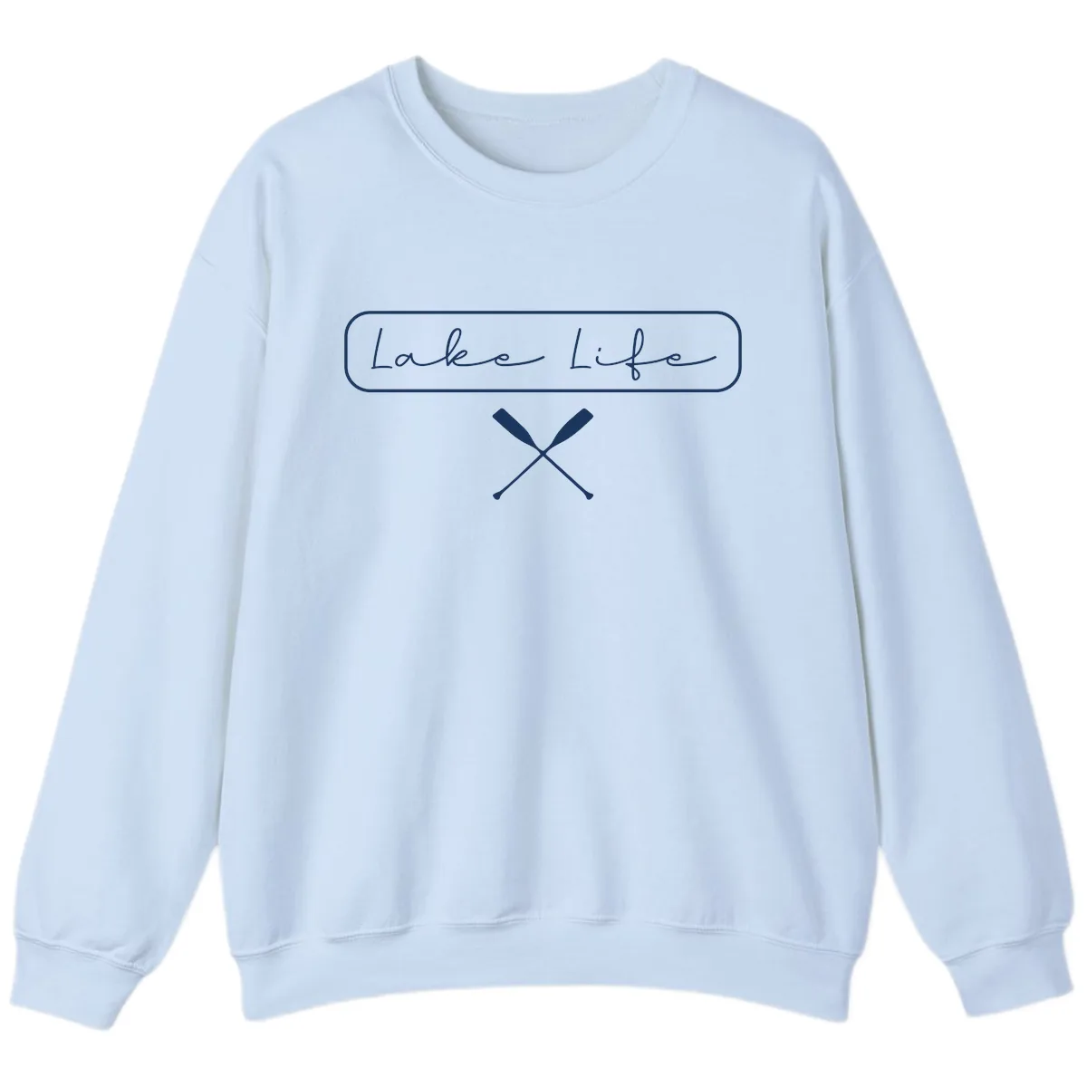 Lake Life Oar Design Sweatshirt in Light Blue