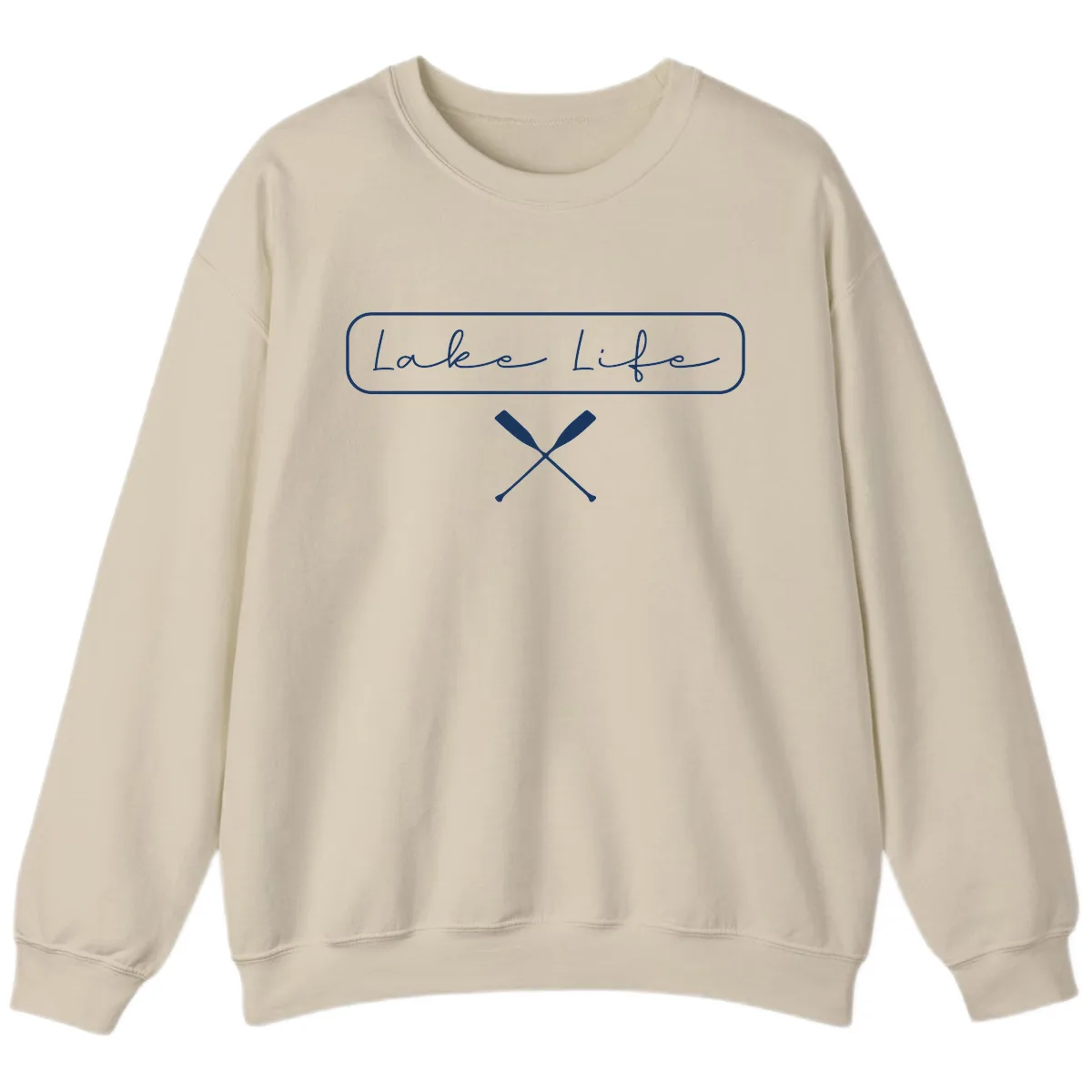 Lake Life Oar Design Sweatshirt in Sand