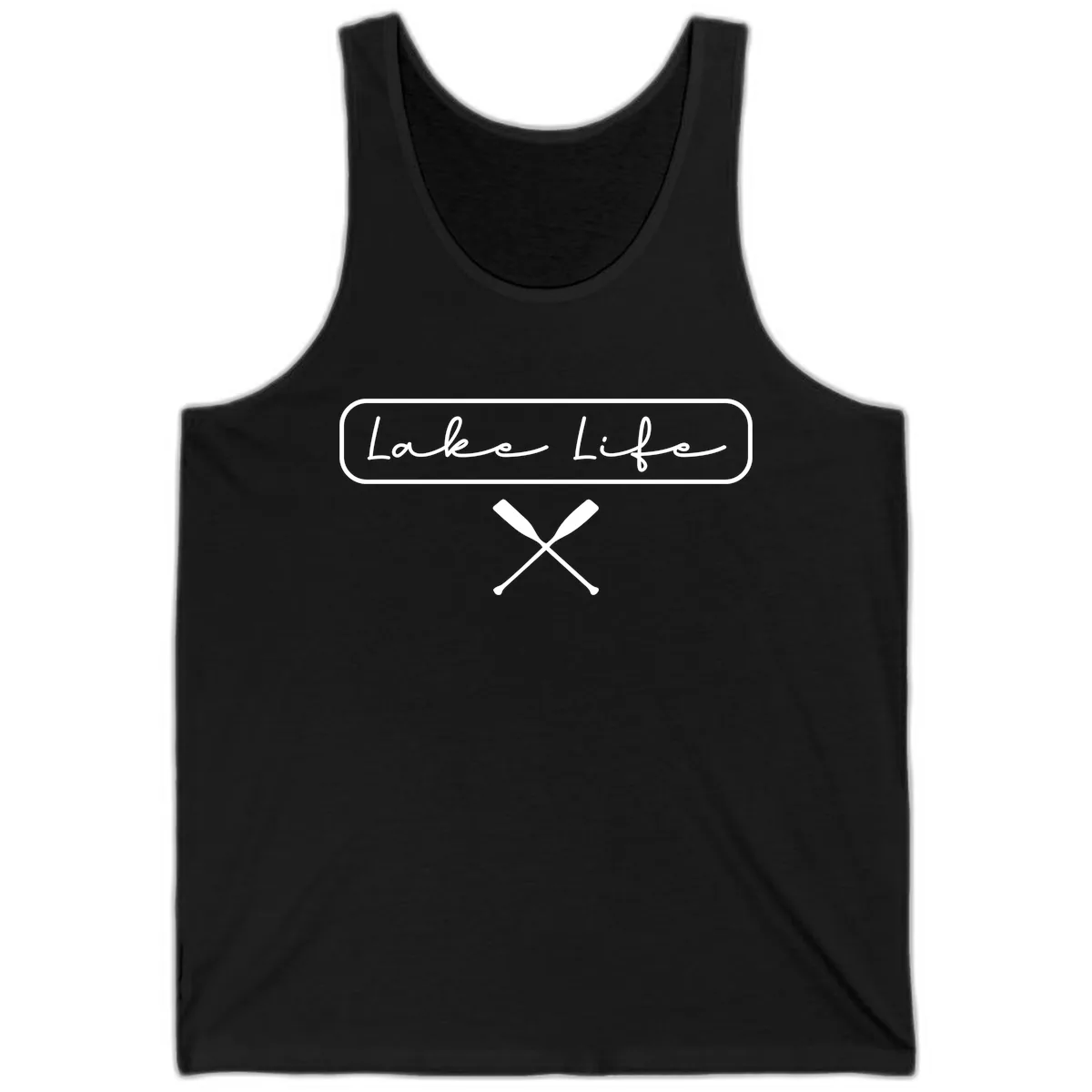Lake Life Oar Design Tank in Black