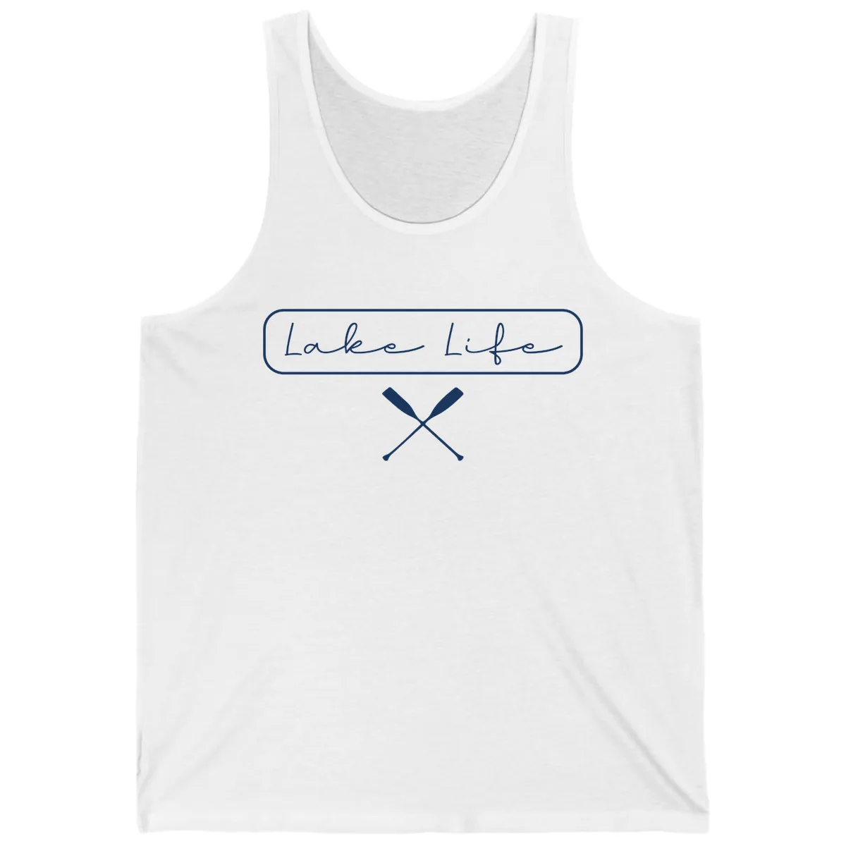 Lake Life Oar Design Tank in White