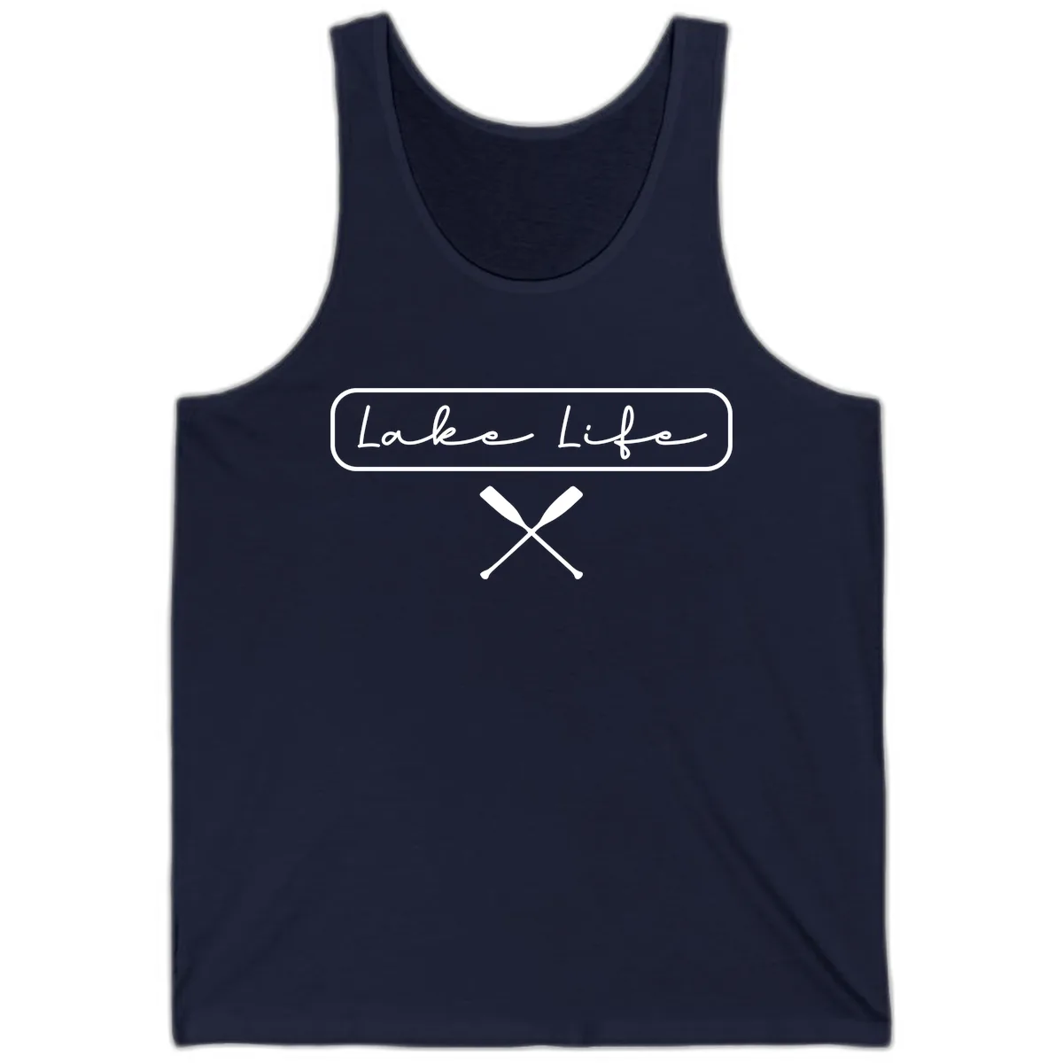Lake Life Oar Design Tank in Navy
