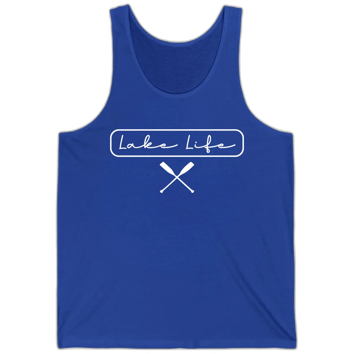 Lake Life Oar Design Tank in True Royal