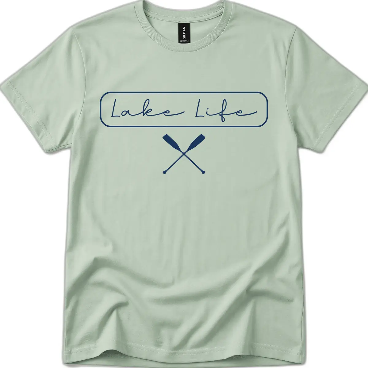 Lake Life Oar Design T-Shirt in Sage