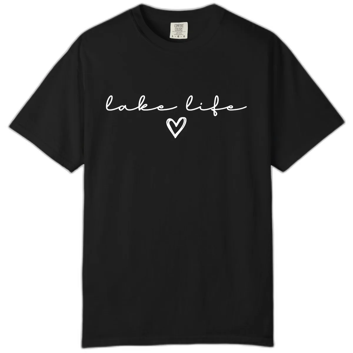 Lake Life Heart Design Comfort Color in Black