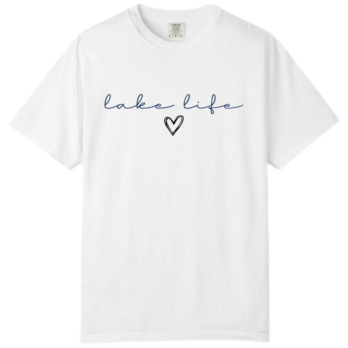 Lake Life Heart Design Comfort Color in White