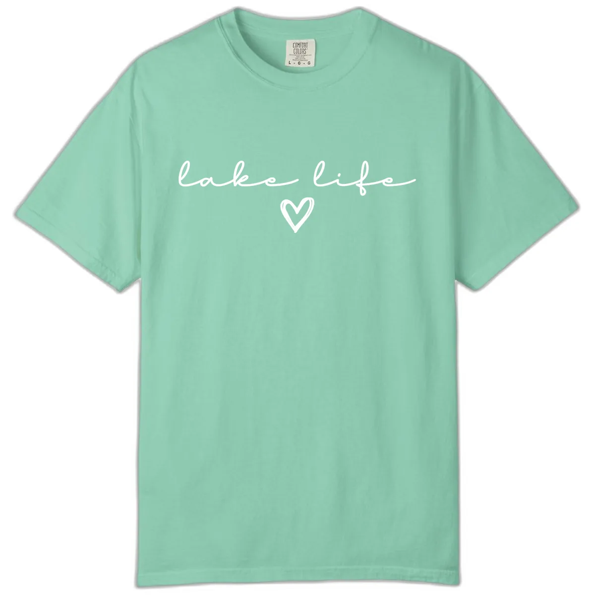 Lake Life Heart Design Comfort Color in Island Reef