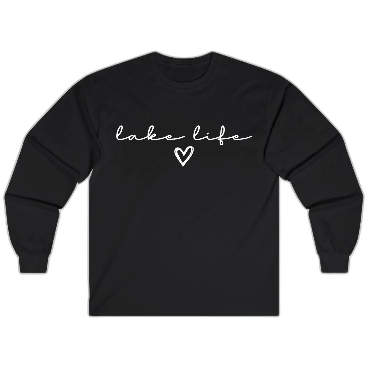 Lake Life Heart Design Long Sleeve in Black