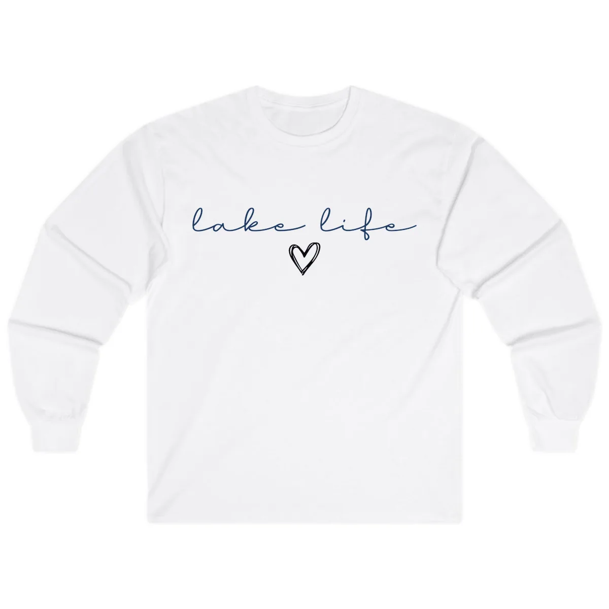 Lake Life Heart Design Long Sleeve in White