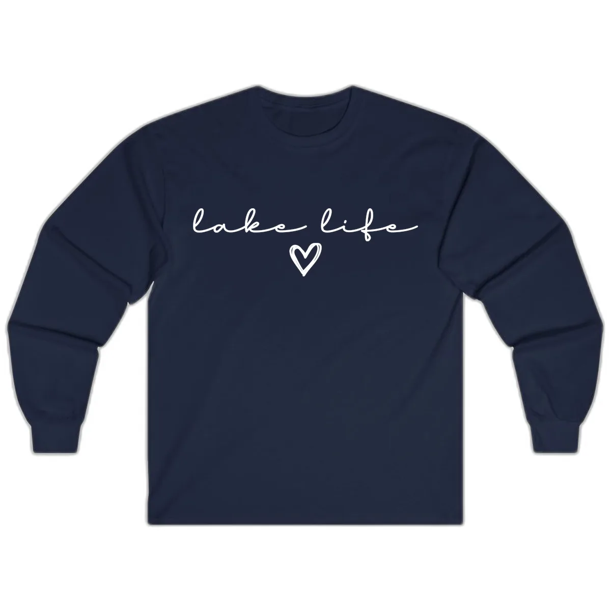 Lake Life Heart Design Long Sleeve in Navy