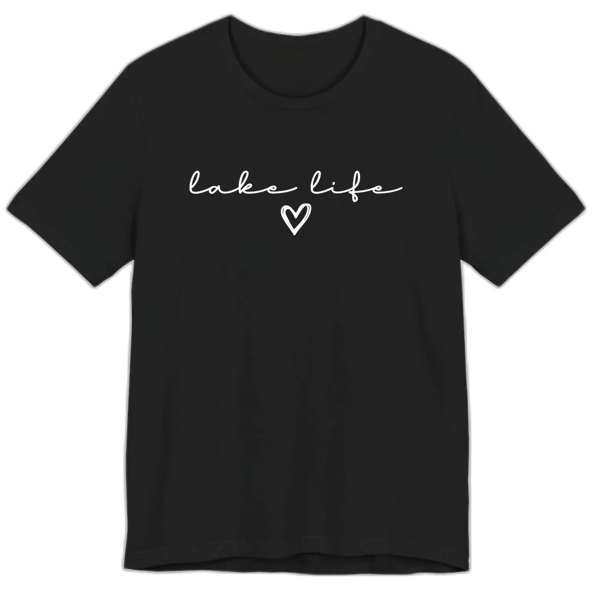 Lake Life Heart Design Premium T-Shirt in Black