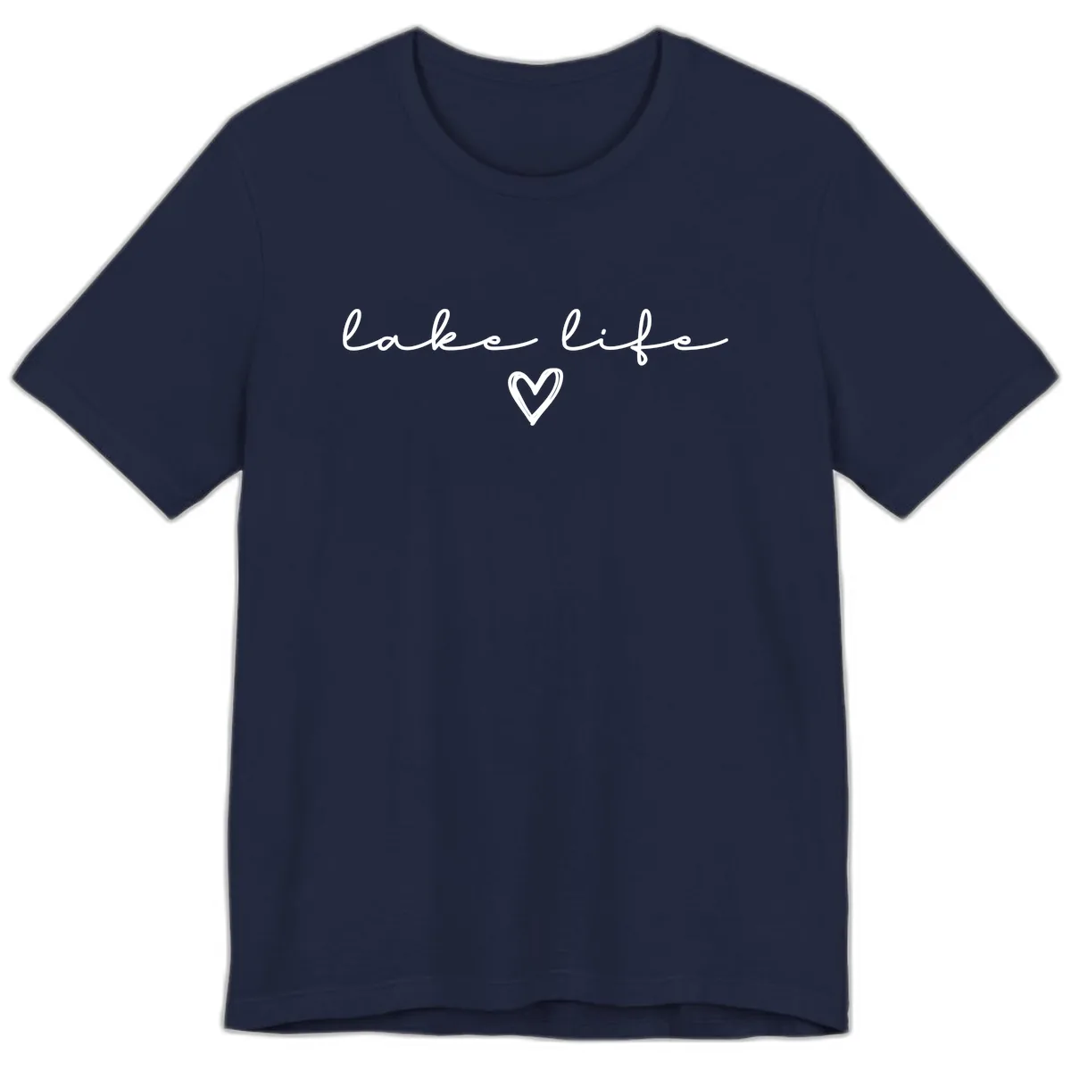 Lake Life Heart Design Premium T-Shirt in Navy