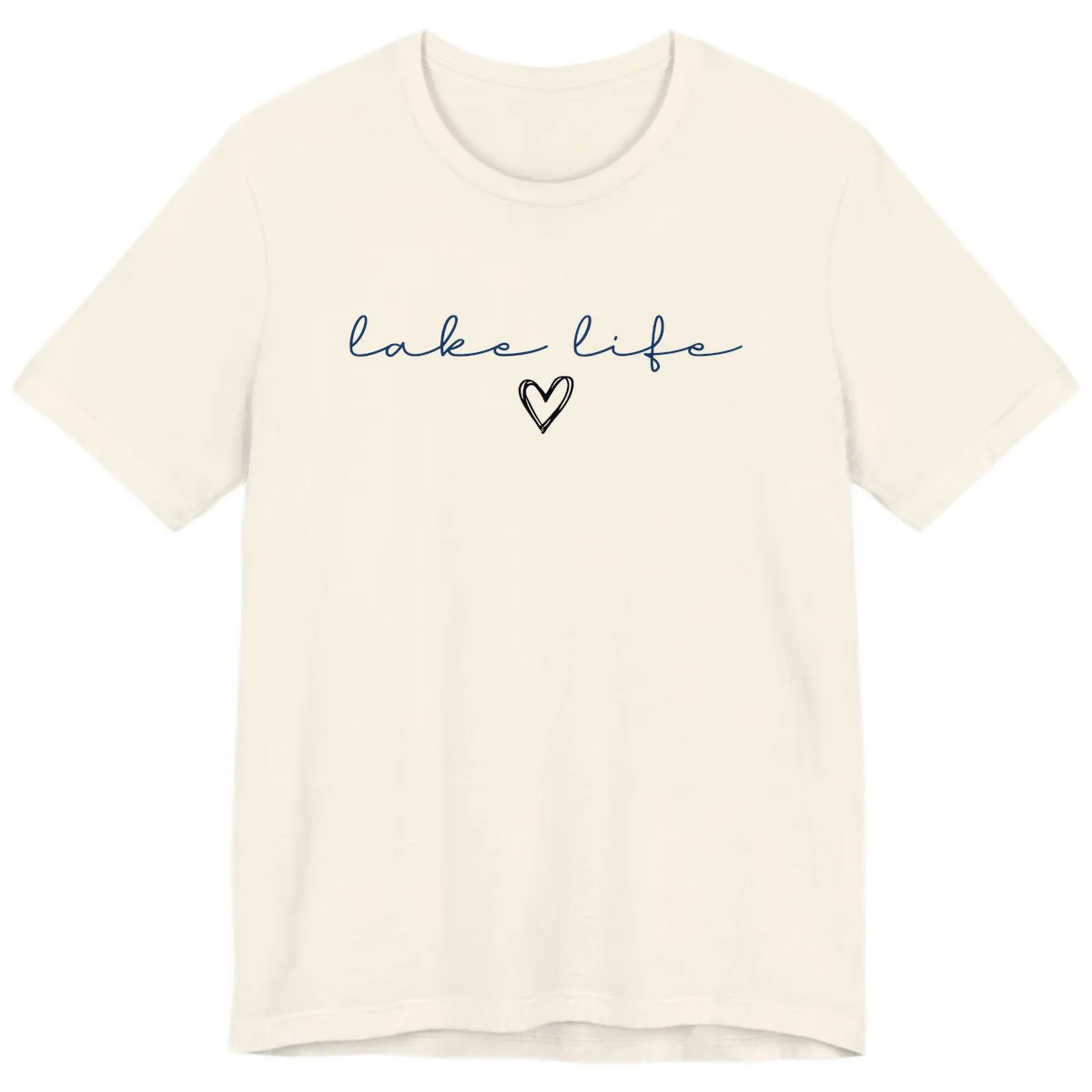 Lake Life Heart Design Premium T-Shirt in Natural