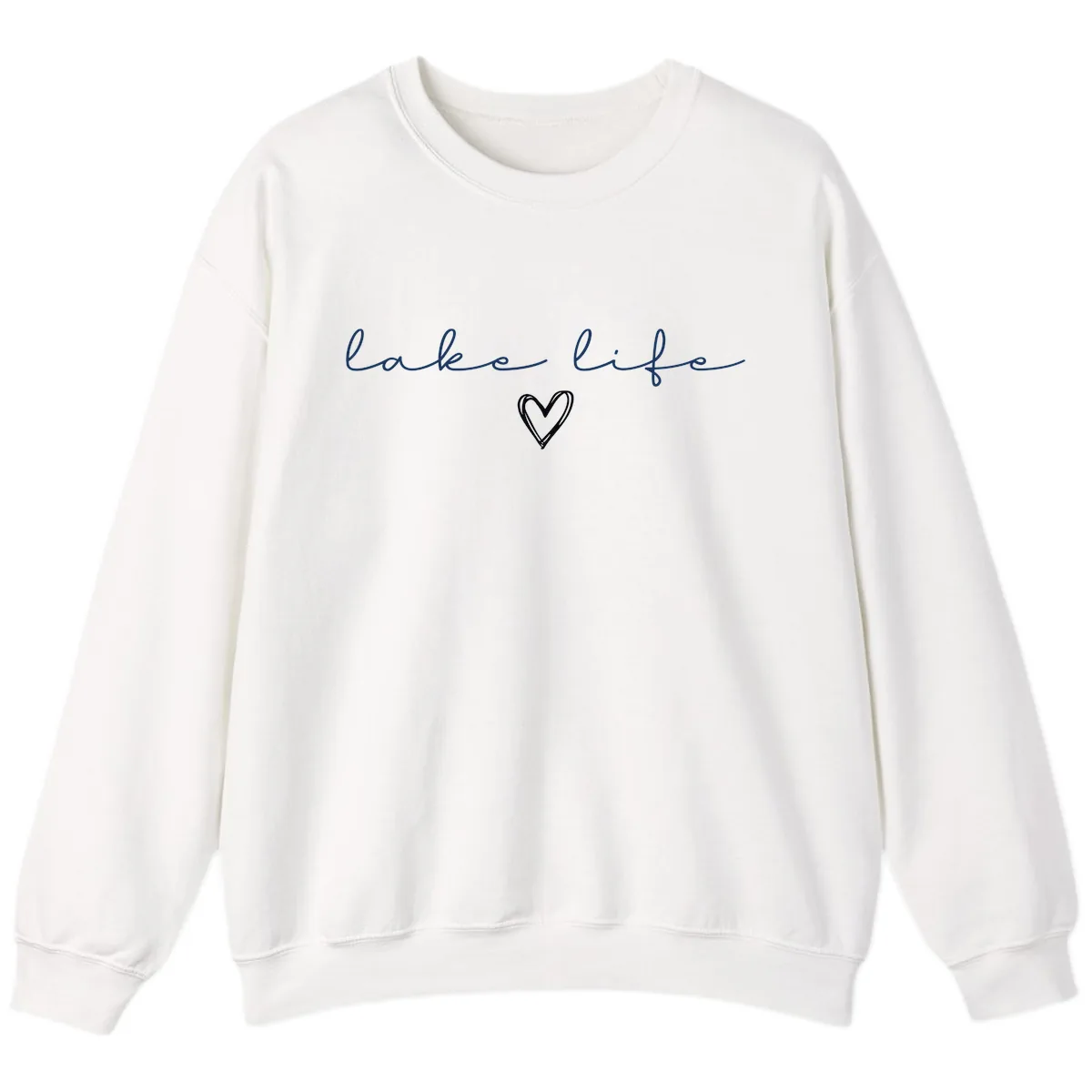 Lake Life Heart Design Sweatshirt in White