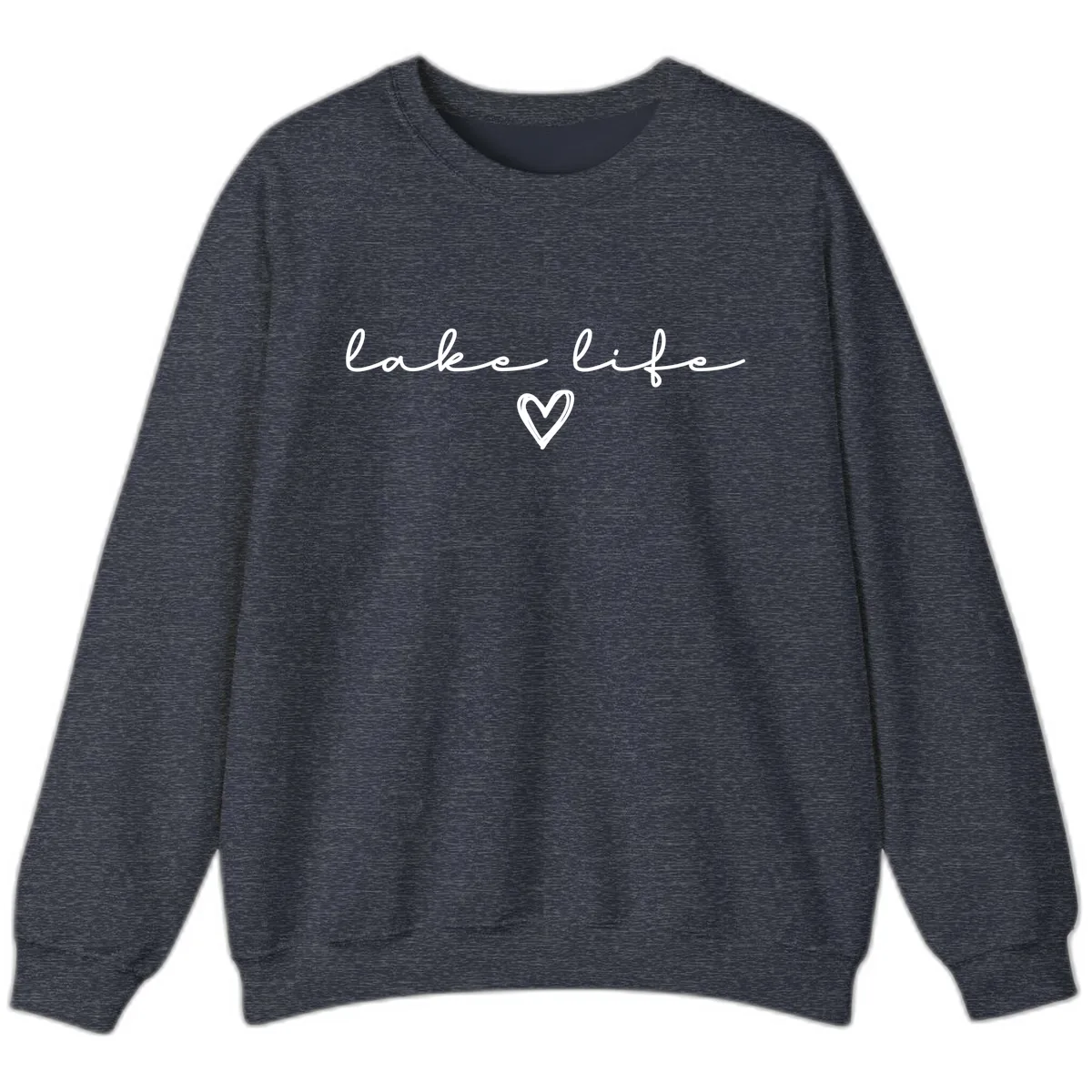 Lake Life Heart Design Sweatshirt in Heather Sport Dark Navy
