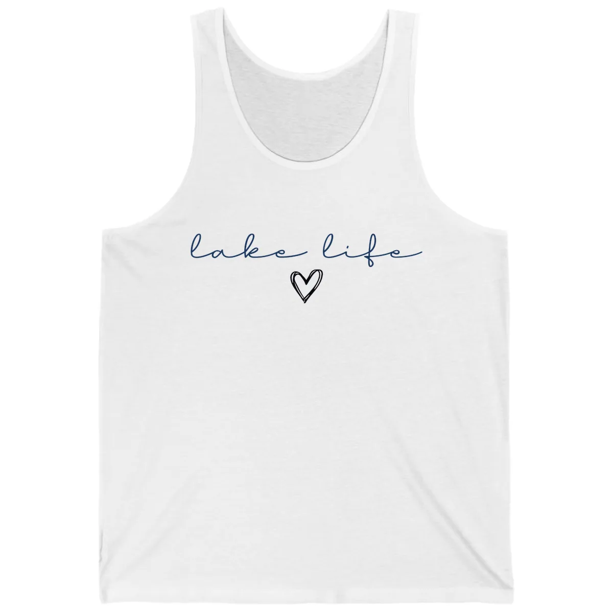 Lake Life Heart Design Tank in White