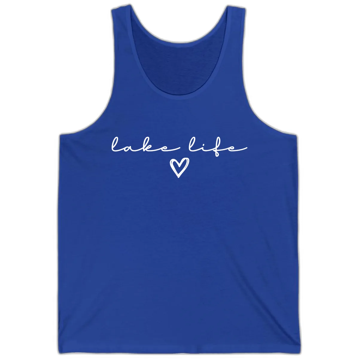Lake Life Heart Design Tank in True Royal