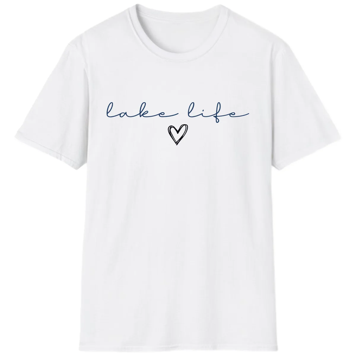 Lake Life Heart Design T-Shirt in White