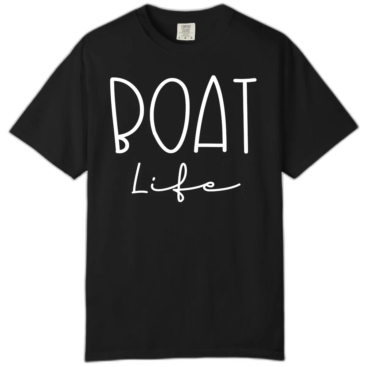 Boat Life Typography Design Comfort Color in Black