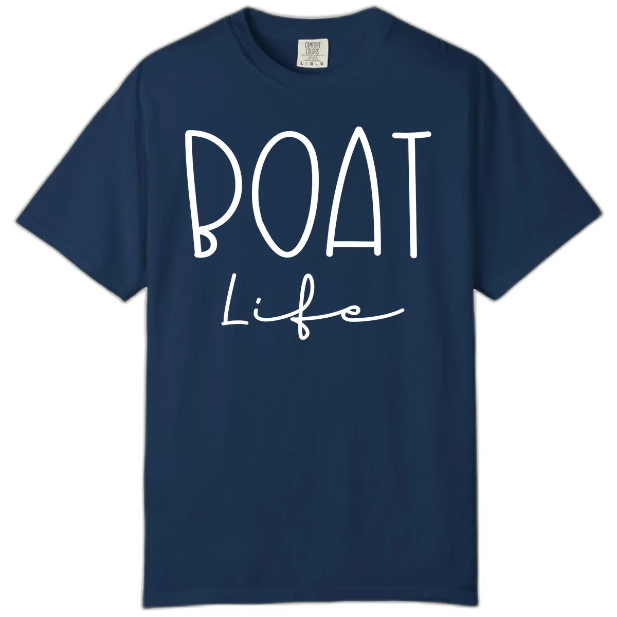 Boat Life Typography Design Comfort Color in Navy