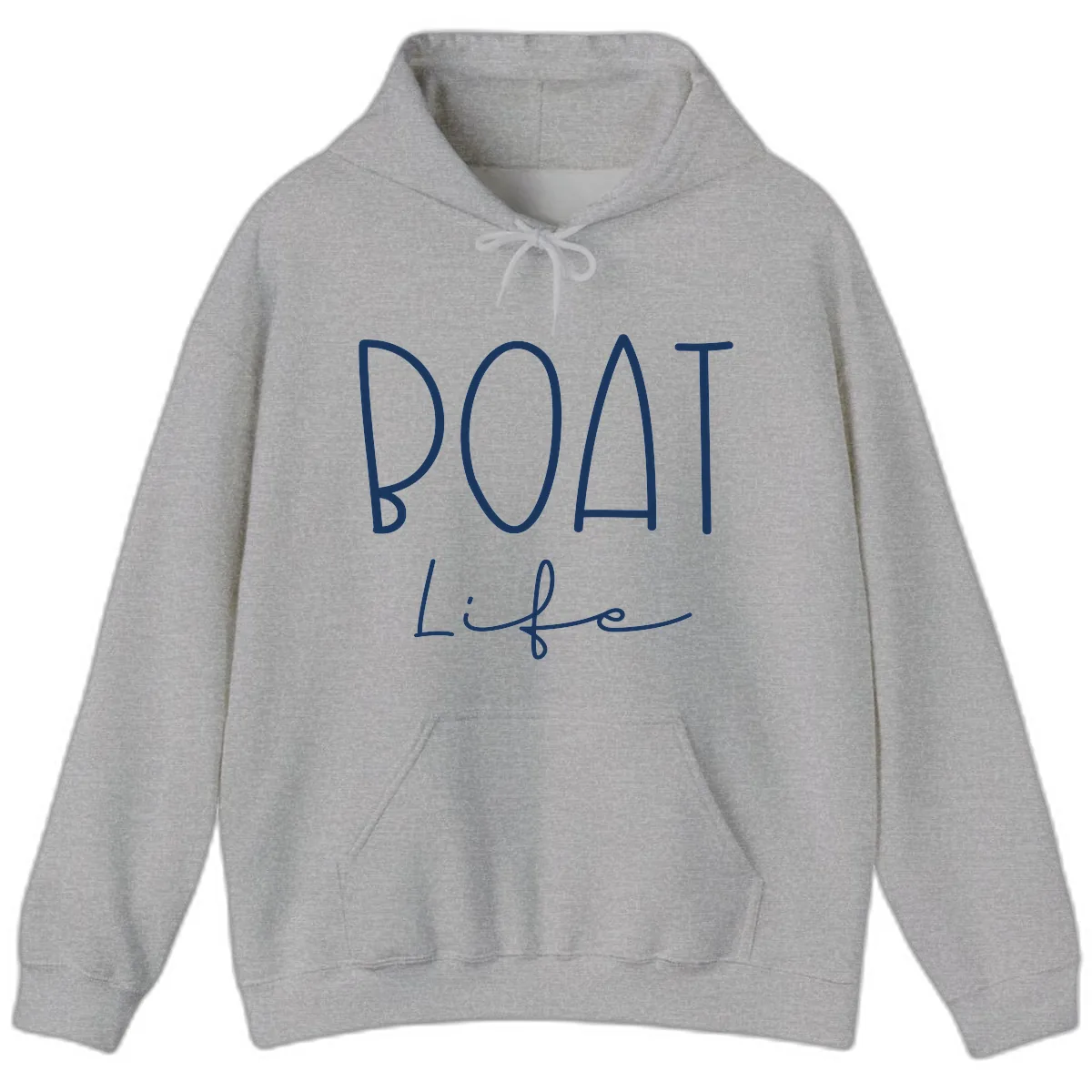 Boat Life Typography Design Hoodie in Sport Grey