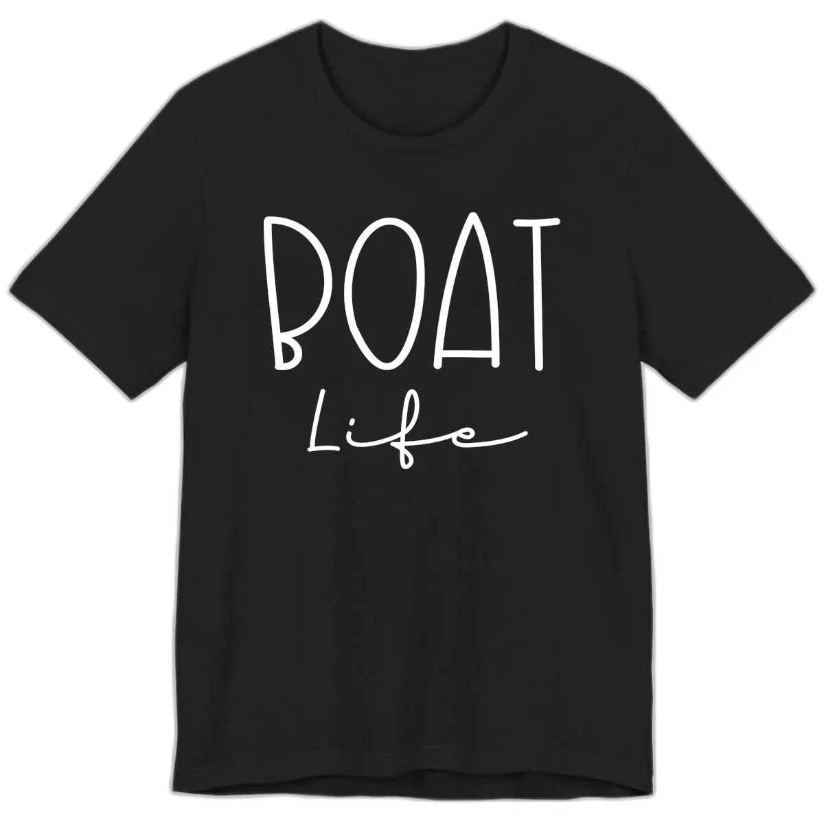 Boat Life Typography Design Premium T-Shirt in Black