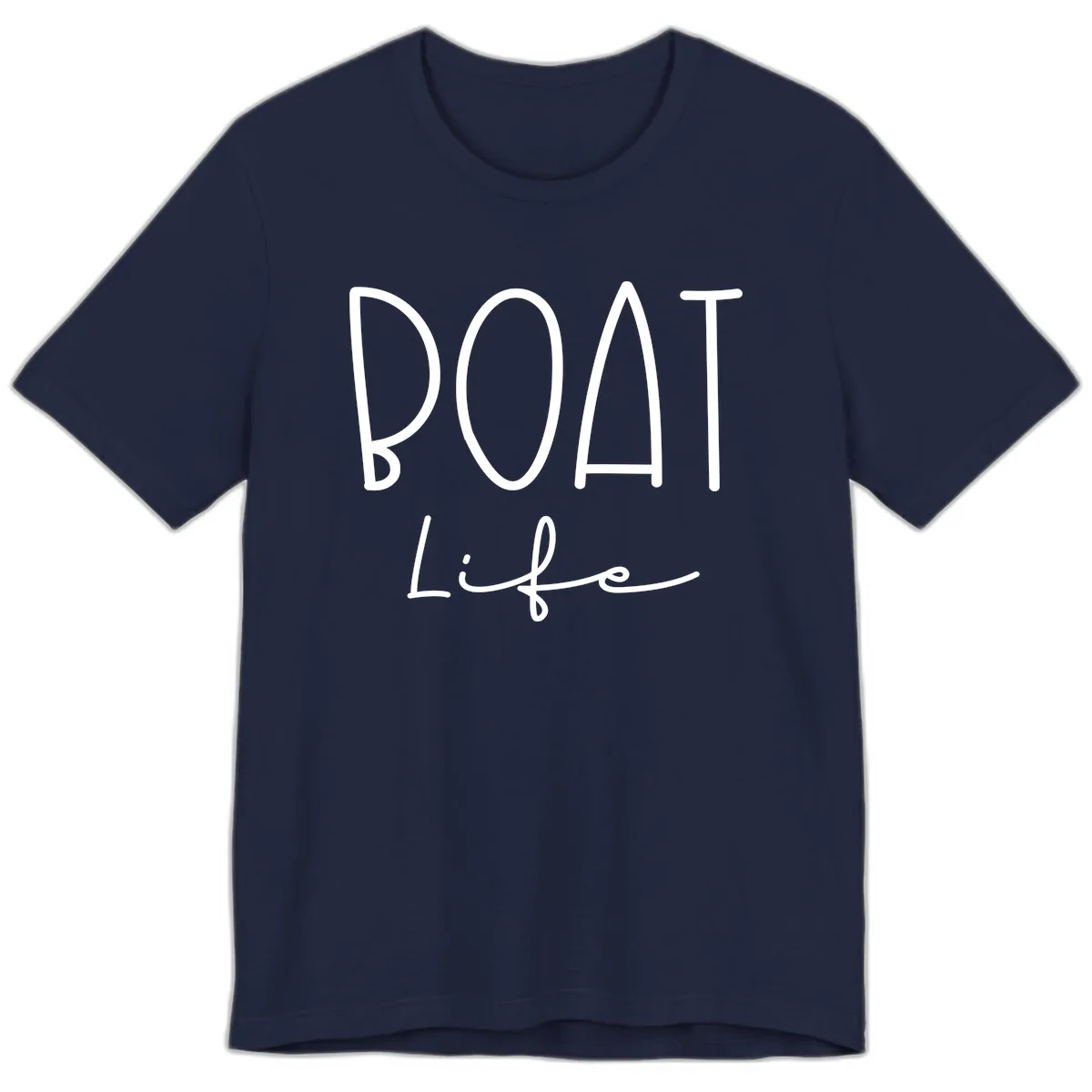 Boat Life Typography Design Premium T-Shirt in Navy