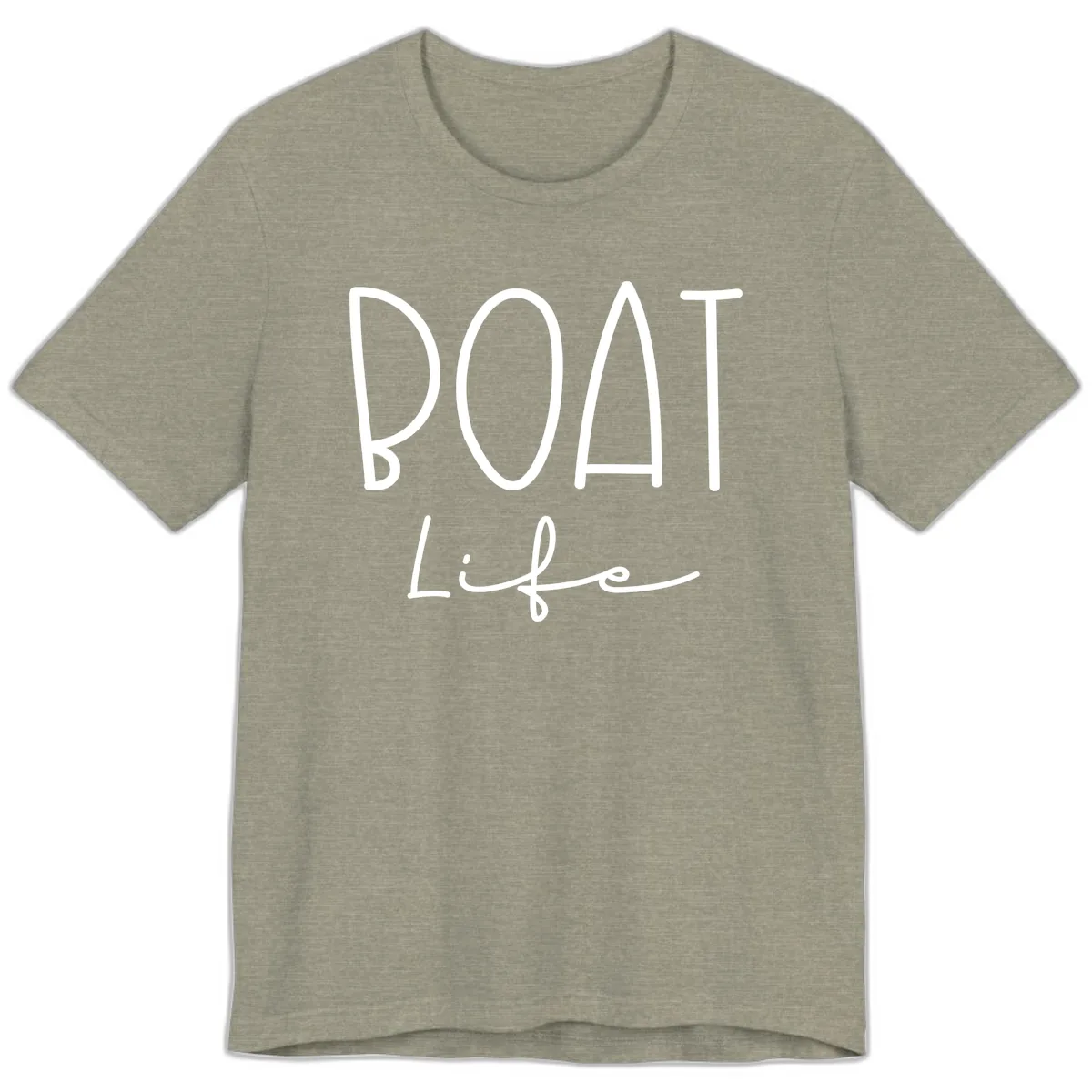Boat Life Typography Design Premium T-Shirt in Heather Stone