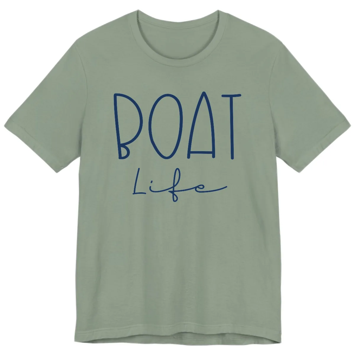 Boat Life Typography Design Premium T-Shirt in Sage
