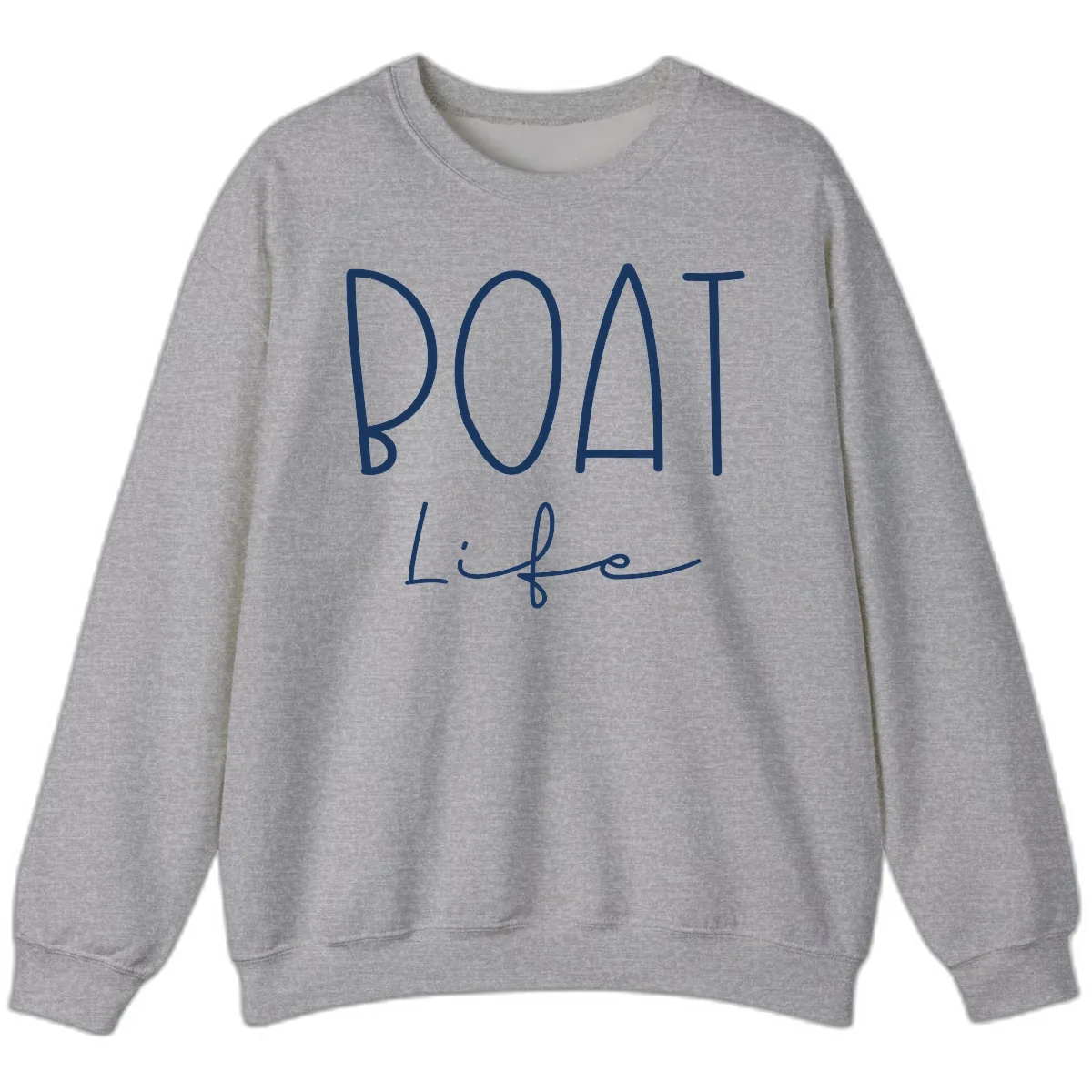 Boat Life Typography Design Sweatshirt in Sport Grey