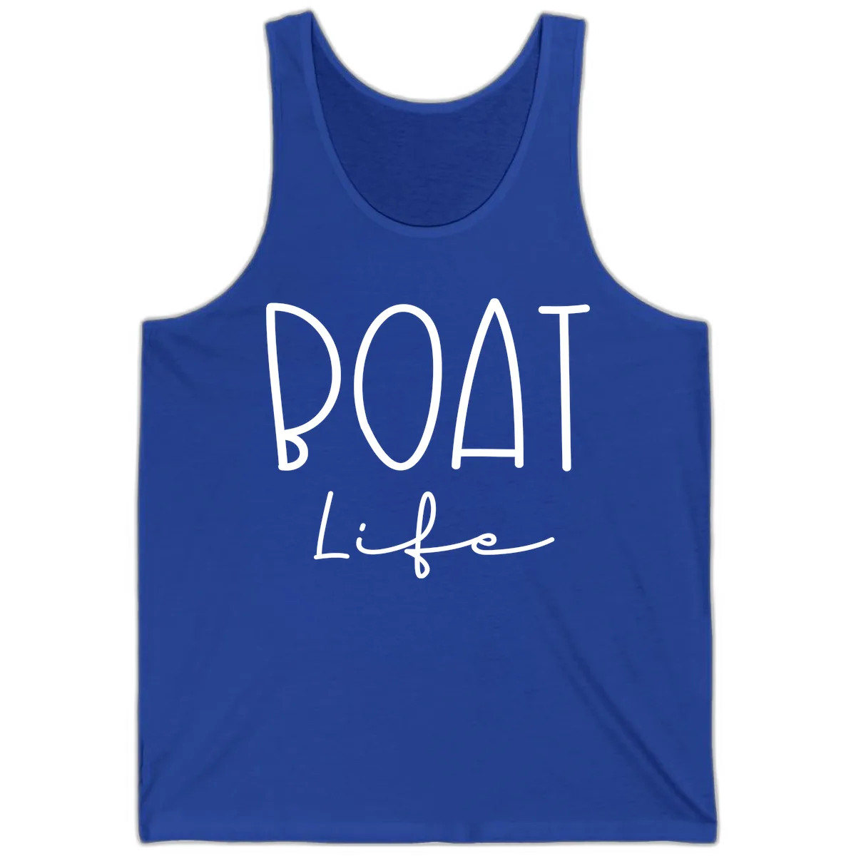 Boat Life Typography Design Tank in True Royal