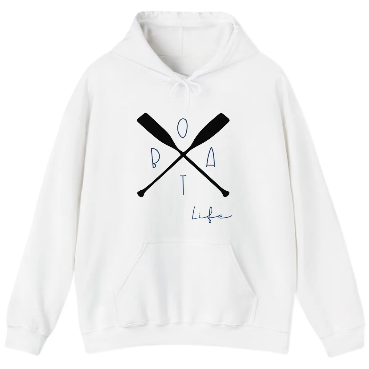 Oar Crossed Boat Life Design Hoodie in White