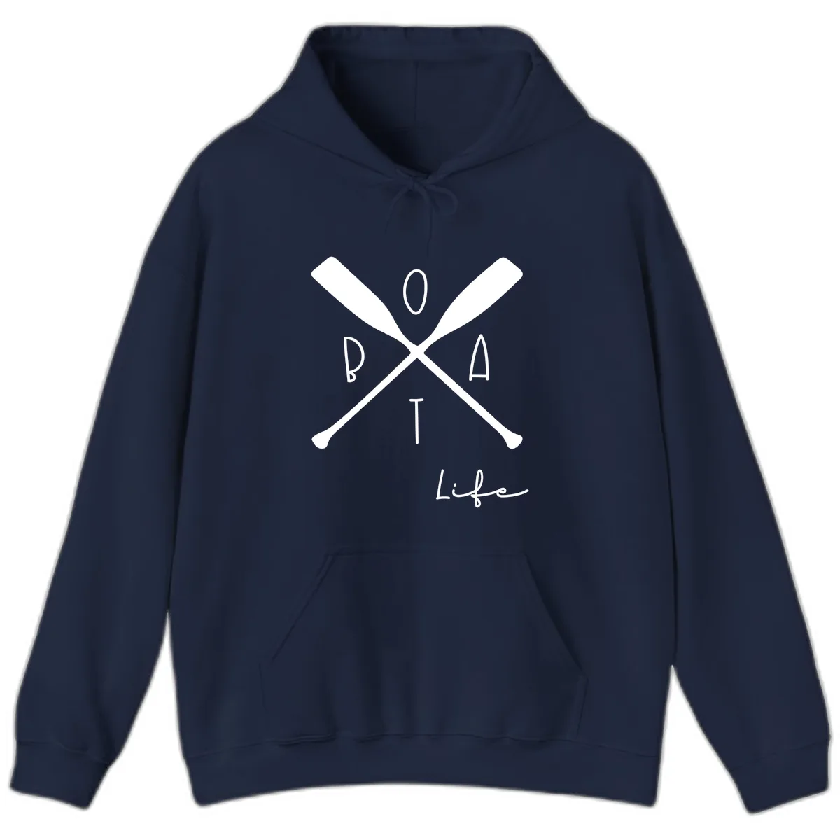 Oar Crossed Boat Life Design Hoodie in Navy