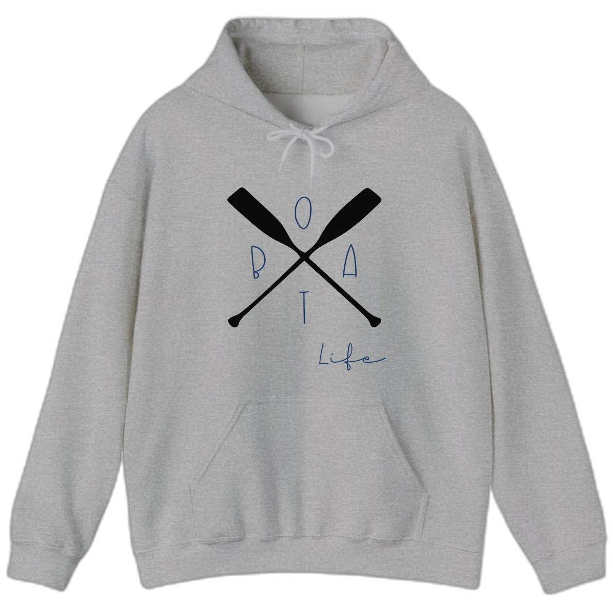 Oar Crossed Boat Life Design Hoodie in Sport Grey