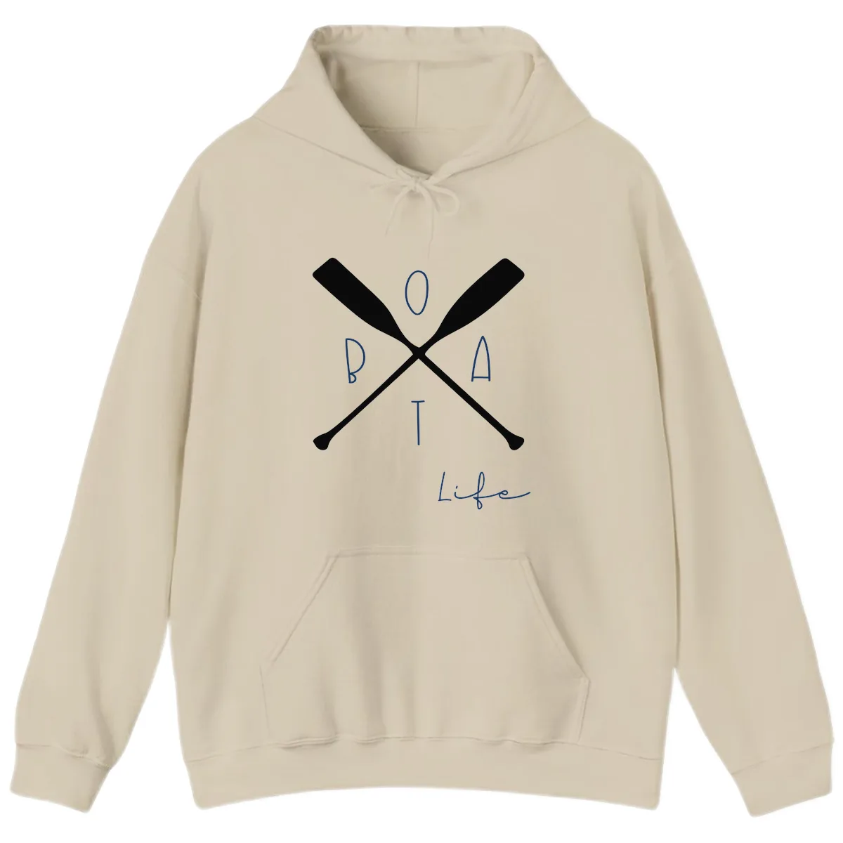 Oar Crossed Boat Life Design Hoodie in Sand