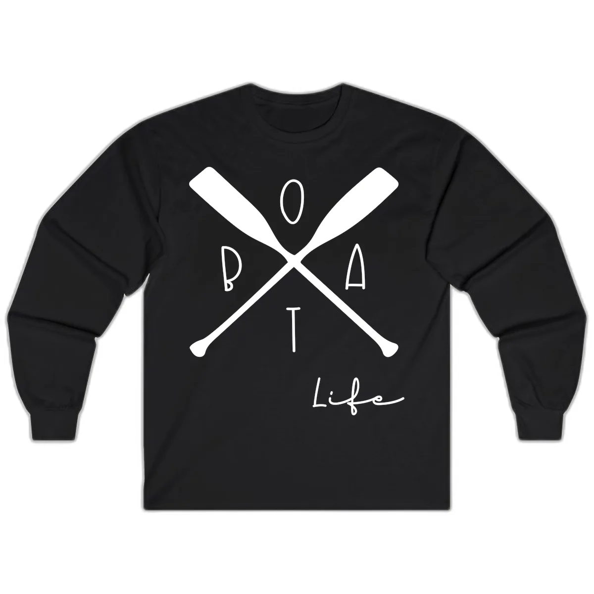Oar Crossed Boat Life Design Long Sleeve in Black