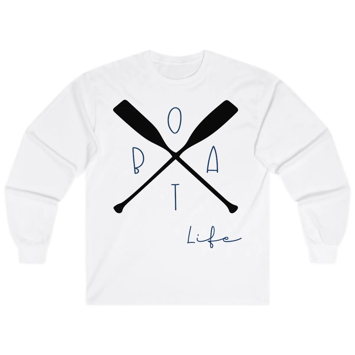 Oar Crossed Boat Life Design Long Sleeve in White