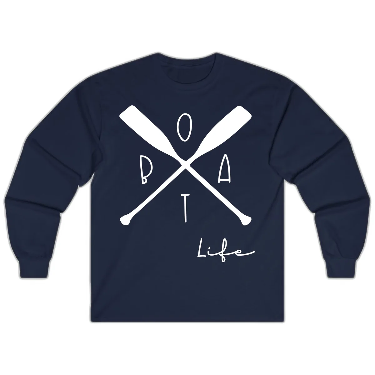 Oar Crossed Boat Life Design Long Sleeve in Navy