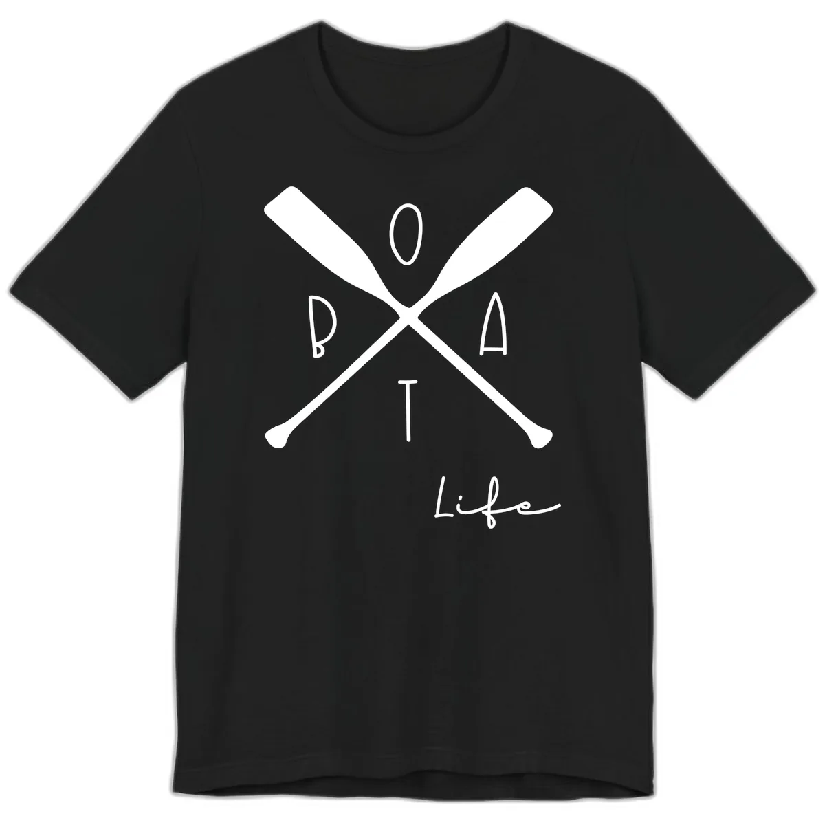 Oar Crossed Boat Life Design Premium T-Shirt in Black