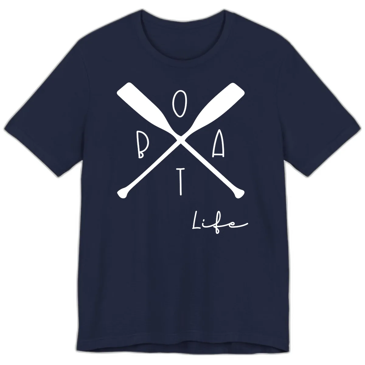Oar Crossed Boat Life Design Premium T-Shirt in Navy