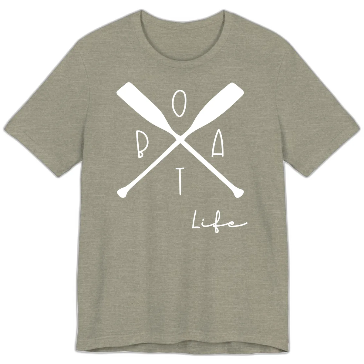 Oar Crossed Boat Life Design Premium T-Shirt in Heather Stone